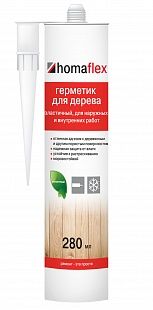 Герметик Homaflex для дерева, эластичный, для наружных и внутренних работ, 0,4 кг/ 280 мл, Бук